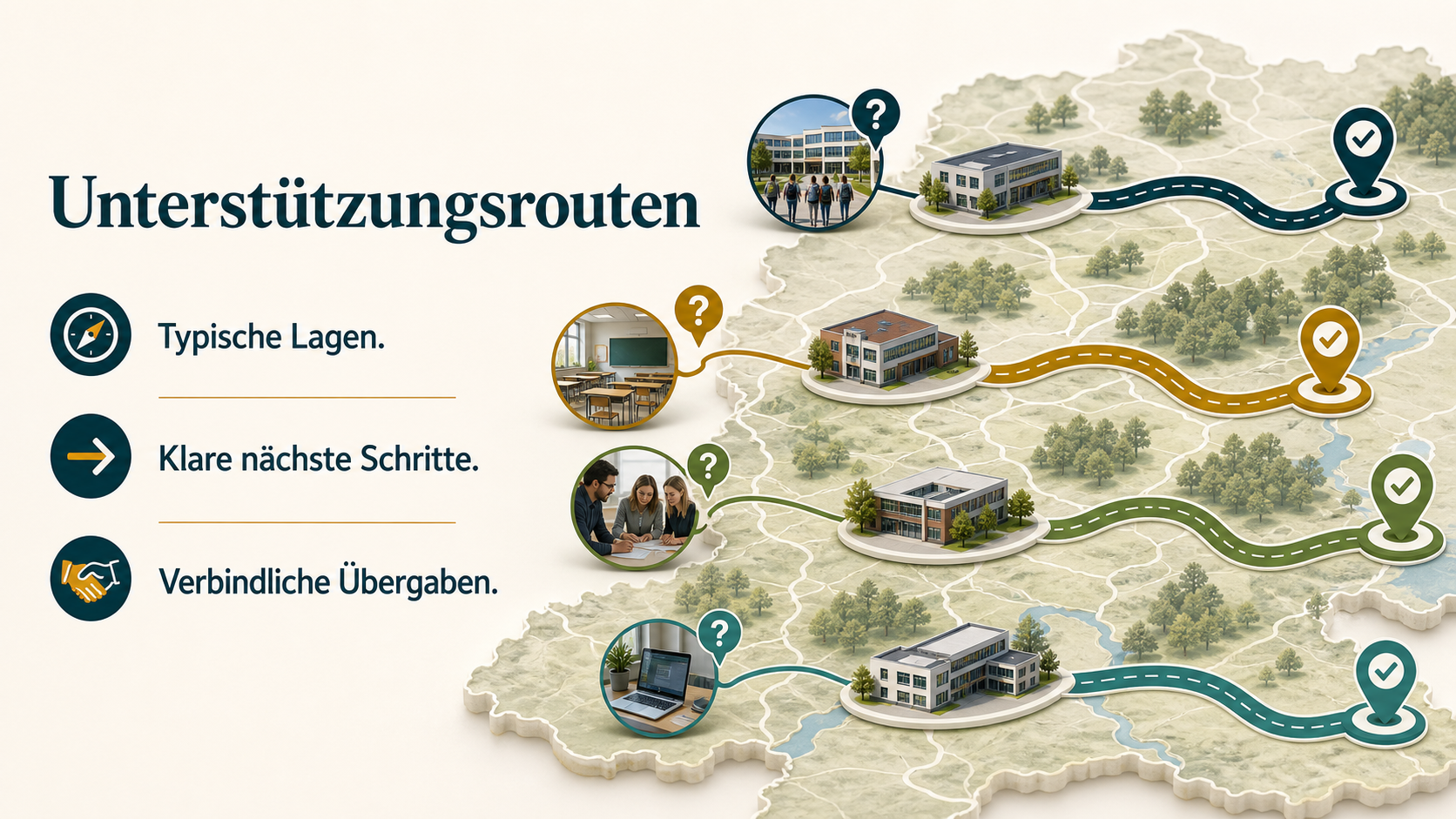 Unterstützungsrouten für typische Lagen